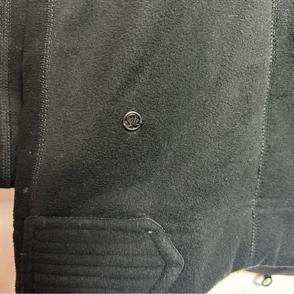 Lululemon Moto Jacket Fleece Black with Asymmetrical Zipper - Picture 10 of 12